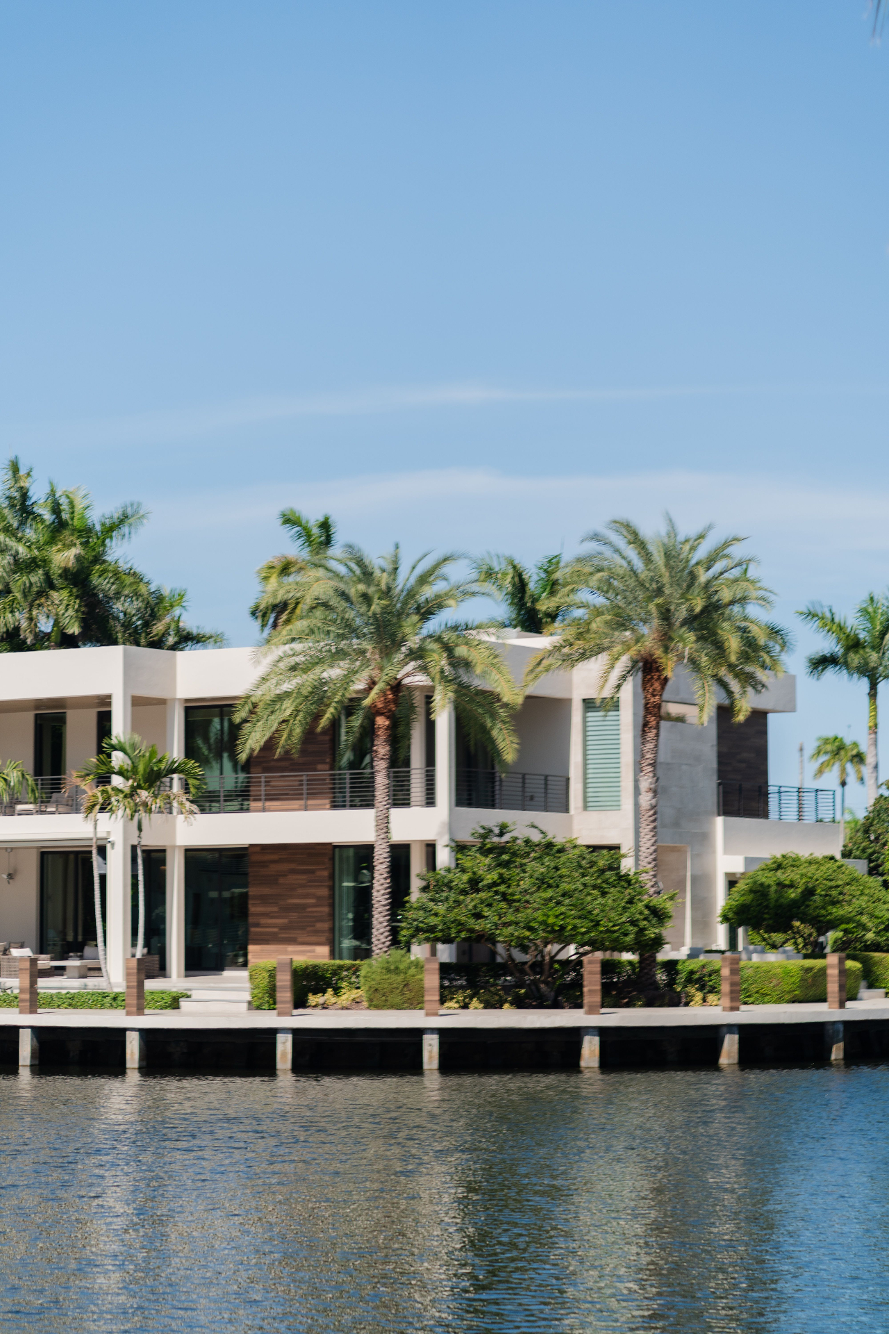 Miami waterfront home with bright, clean exterior windows